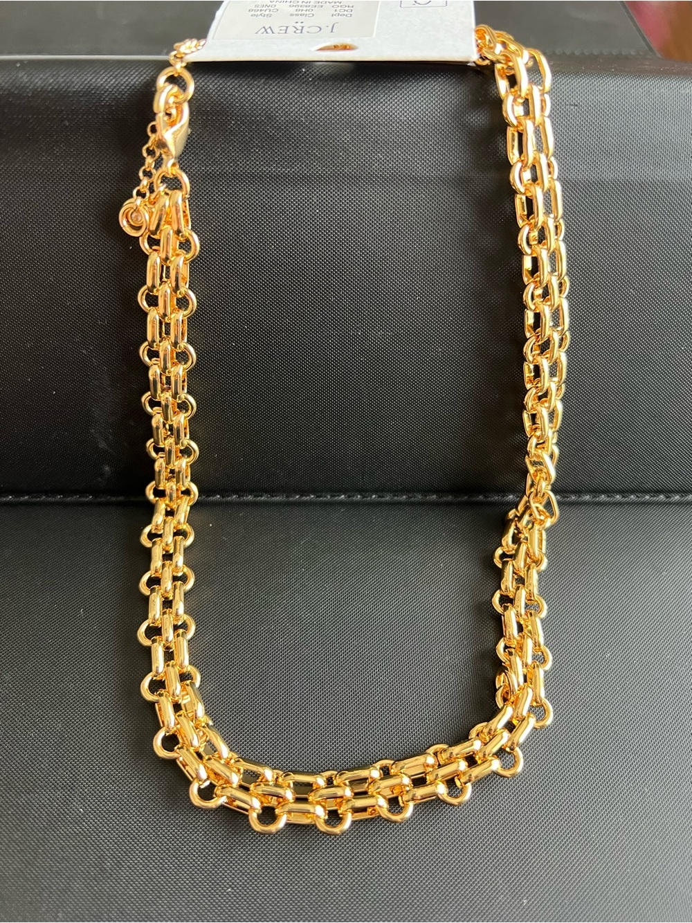 NWT J. Crew Factory Polished Gold Double Strand Link Necklace